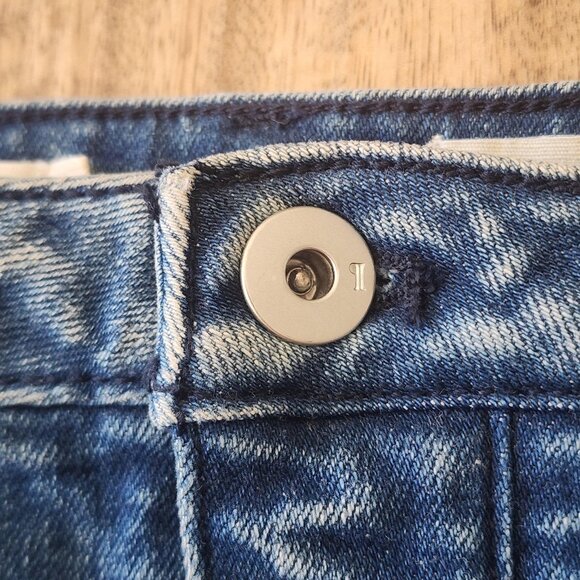 Pilcro and the Letterpress Skirt Womens 6 Blue Denim Pencil Slit Anthropologie - Picture 2 of 11